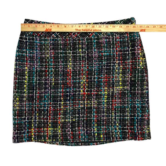 Ann Taylor Loft Tweed Black Colorful Mini Straight Pencil Skirt Size 6 - Picture 6 of 9